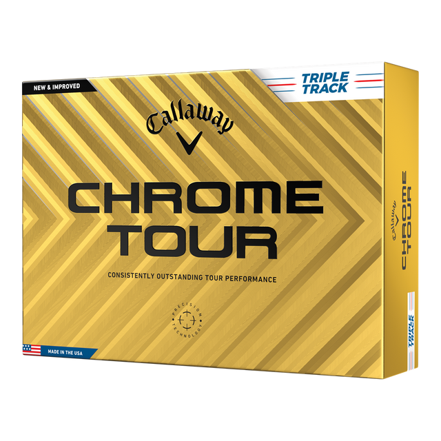 Front of Callaway Chrome Tour Triple Track Golf Ball box