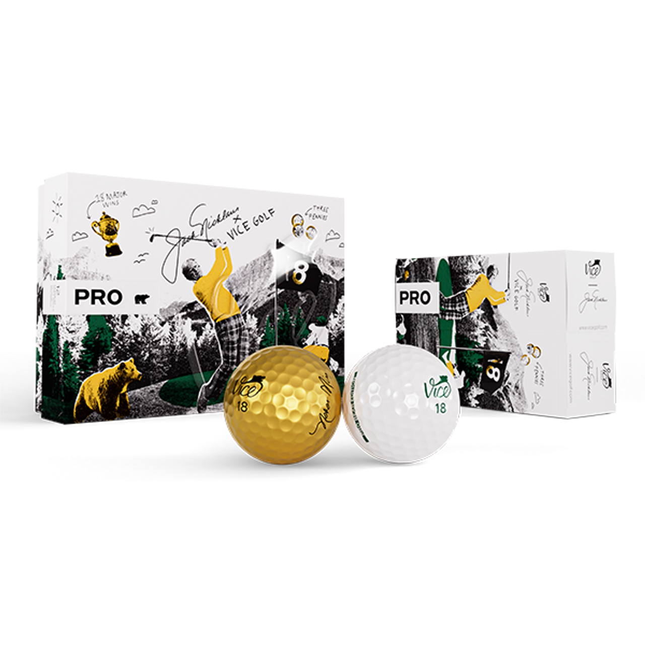 VICE Golf Pro Bear Jack Nicklaus Golf Balls - LIMITED EDITION Box Cover